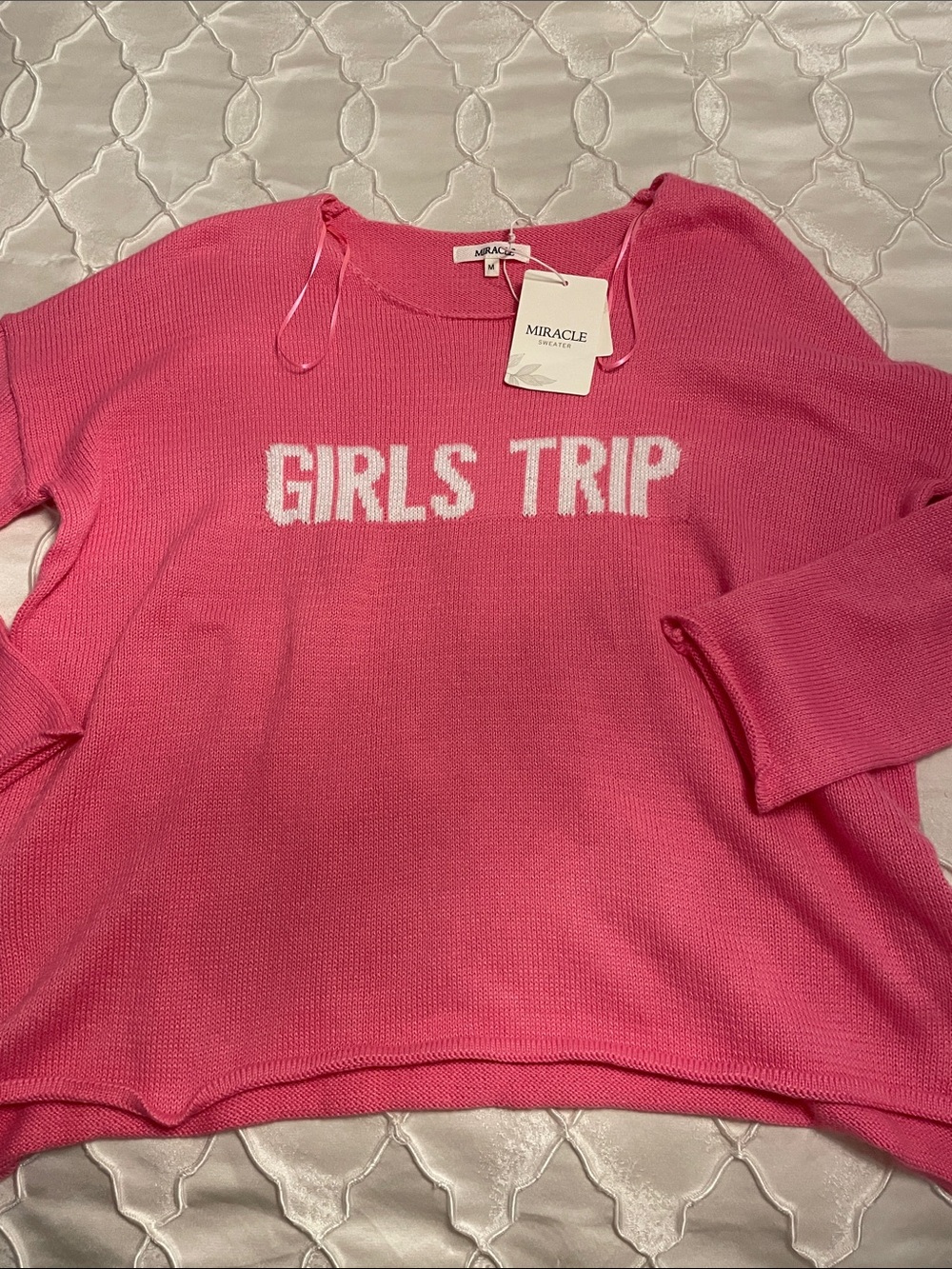 Miracle Pink 'Girls Trip' Crewneck Sweater